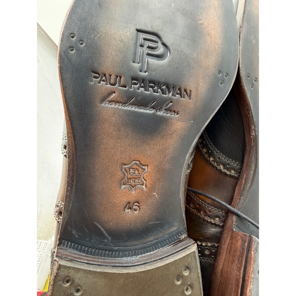 Paul Parkman Wingtip Oxfords Mens 46 Multi Color Excellent Leather Brogue Shoes - Picture 9 of 11